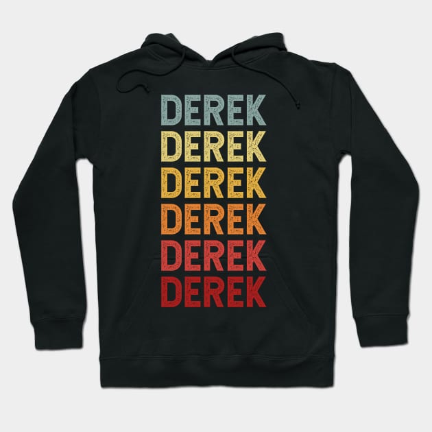 Derek Name Vintage Retro Gift Named Derek Hoodie by CoolDesignsDz